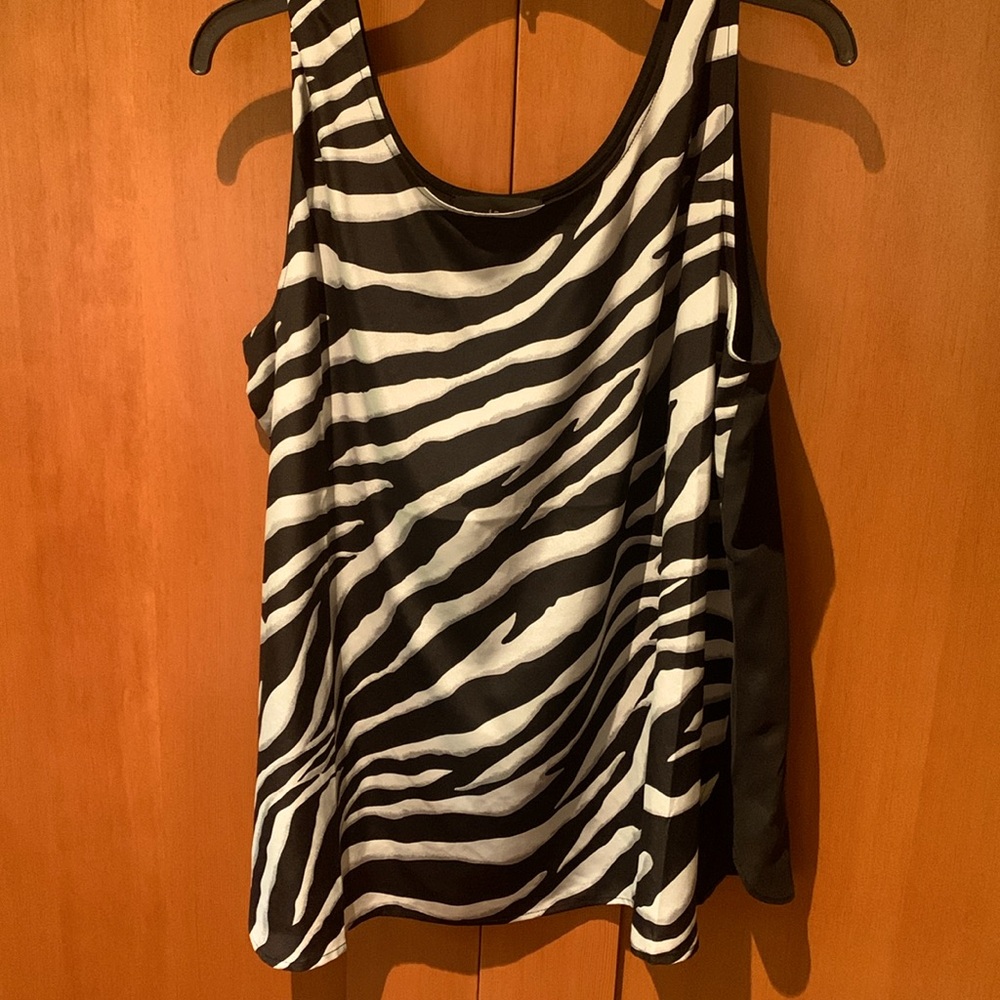 Bob Mackie (wearable art) Silk Tank Top, size 1X,